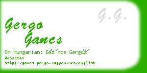 gergo gancs business card